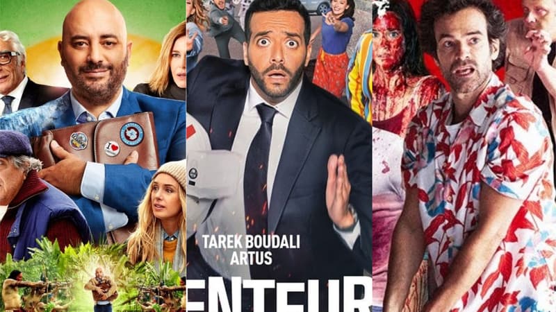 Détail des affiches d'"Irréductible", "Menteur" et "Coupez!", des comédies françaises qui son des remakes de succès étrangers.