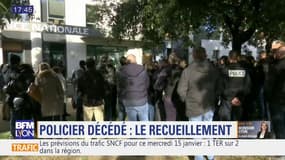 Plusieurs hommages au policier décédé ce lundi ont été organisés à Lyon