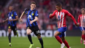 Benjamin Pavard et Samuel Lino lors d'Atlético-Inter Milan, le 13 mars 2024