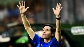 L'Espagnol Marcelino lors du match entre l'OM et le Panathinaïkos, le 9 août 2023