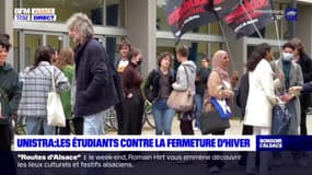 Université de Strasbourg: les étudiants manifestent contre la fermeture d'hiver