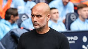 Pep Guardiola lors du match Manchester City-Brentford (2-1, Premier League), le 15 septembre 2024