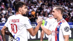 Lucas Paqueta et Maxence Caqueret, à Lyon le 11 septembre 2021