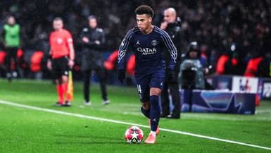 Désiré Doué face à Manchester City au Parc des Princes, le 22 janvier 2025