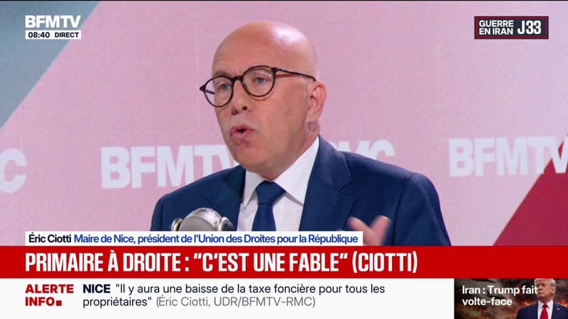 Barrage à l'extrême droite: "On peut échouer au second tour à cause de ce ridicule front républicain", déclare Éric Ciotti, maire UDR de Nice