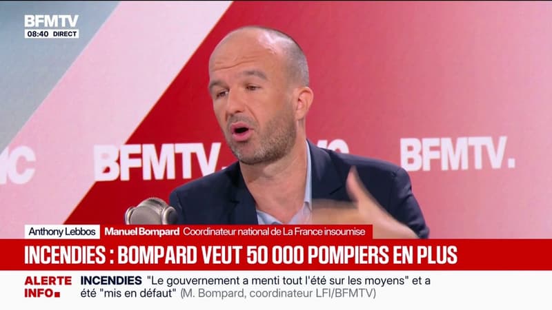 Mobilisation des pompiers: "Je soutiens leurs revendications", affirme Manuel Bompard