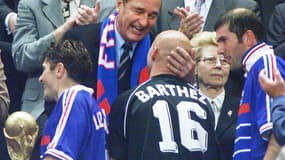 Jacques Chirac et Fabien Barthez