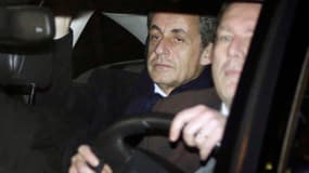 Nicolas Sarkozy quitte le Pôle financier, le 16 février 2016