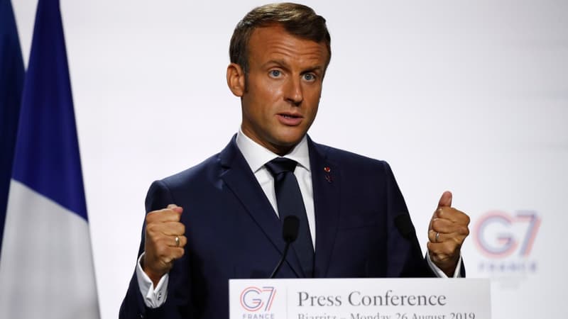 Emmanuel Macron au G7 à Biarritz, le lundi 26 août 2019