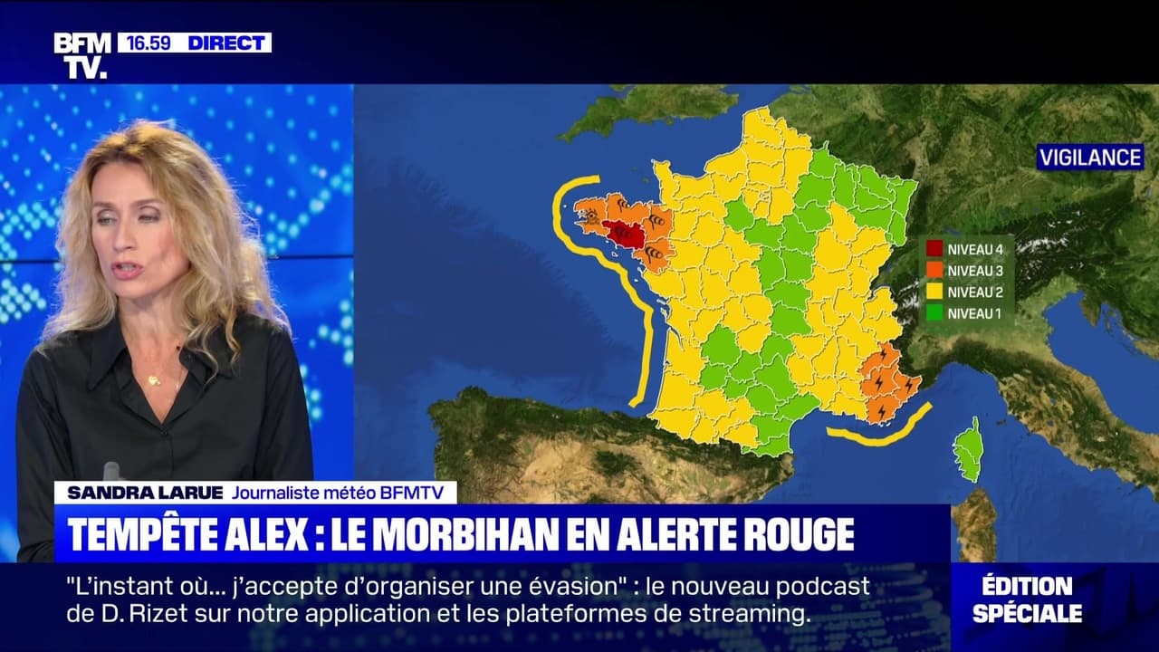 Une telle violence, c'est une fois tous les 10 ou 20 ans: la tempête Alex  va frapper cette nuit - Le Morbihan placé en vigilance rouge - Charente  Libre.fr