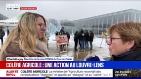 Mobilisation agricole: la FDSEA du Pas-de-Calais mène une action au musée du Louvre-Lens