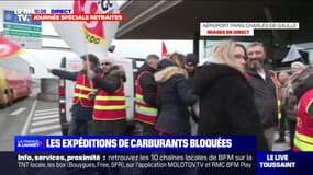 Un cortège s'est formé à l'aéroport Paris-Charles-de-Gaulle