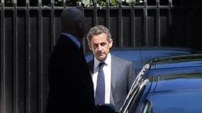 Nicolas Sarkozy à la sortie de son domicile mercredi matin.