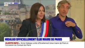 Anne Hidalgo, officiellement élue maire de Paris, remercie David Belliard et les Verts