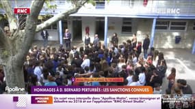 Hommages à D. Bernard perturbés: les sanctions connues