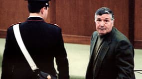 Toto Riina durant son procès en 1993