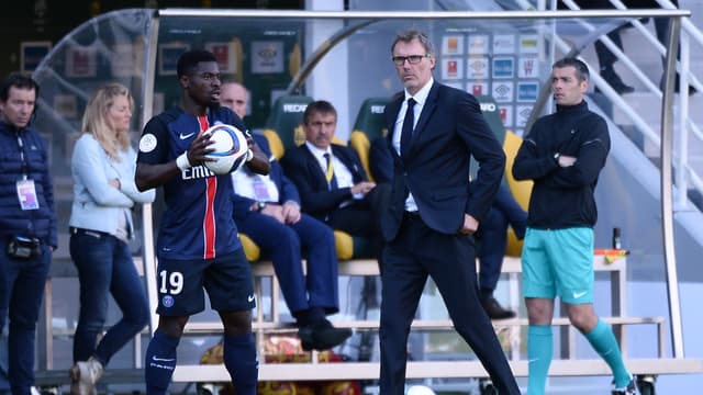 Serge Aurier et Laurent Blanc en 2015