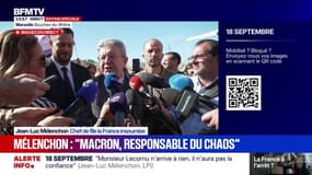 18 septembre: "Si on doit appeler 'chaos' toute mobilisation sociale ou politique, ce n'est plus une démocratie", déclare Jean-Luc Mélenchon
