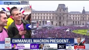 "Une joie immense", les sympathisants d'Emmanuel Macron fêtent la victoire