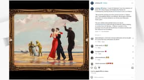 La toile "Crude Oil (Vettriano)" de Banksy, mise aux enchères par la maison Sotheby's