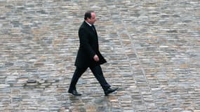 François Hollande le 17 février aux Invalides.