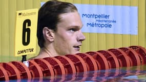 Yannick Agnel lors des séries du 100 m libre des championnats de France à Montpellier, le 1er avril 2016