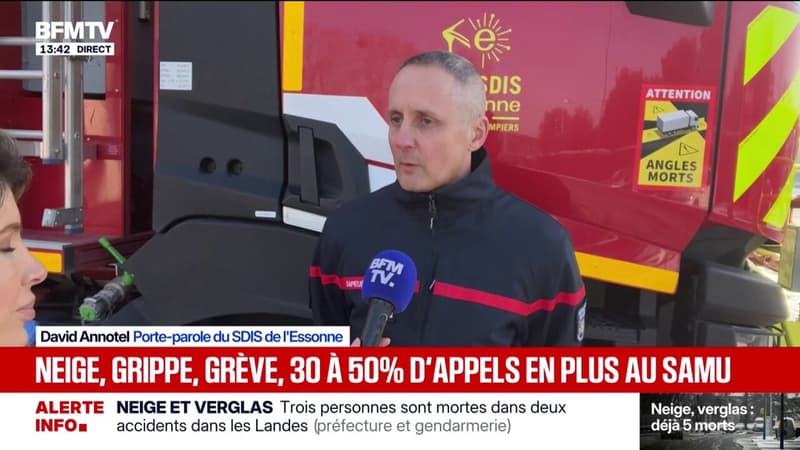 Neige: "Une quarantaine d'interventions ont été réalisées" dans la soirée, explique le porte-parole du SDIS de l'Essonne