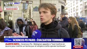 Évacuation de Sciences Po Paris: "Ce n'est pas un échec, on a pu montrer notre soutien au peuple palestinien" affirme Jack, étudiant