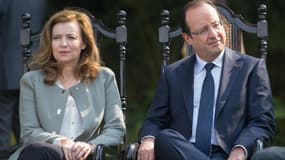 Le 15 février 2013, François Hollande et Valérie Trierweiler à New Delhi, en Inde.