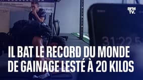 Avec 20 kilos sur le dos pendant 31 minutes et 24 secondes, Silehm Boussehaba a battu un nouveau record de gainage