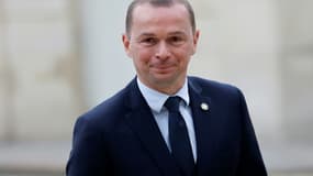 Le ministre du Travail Olivier Dussopt arrive à l'Elysée, le 22 janvier 2023 à Paris