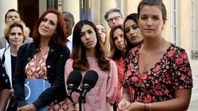 Marlène Schiappa lors d'une conférence de presse, le 23 août 2019