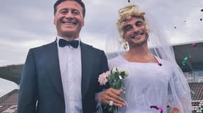 Laurent Marti et Nans Ducuing en mariés