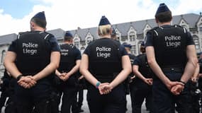 Officiers de police belge à Liège, le 30 mai 2018