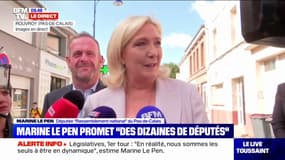 Marine Le Pen dénonce "les pleurnicheries de Mélenchon à destination d'En Marche" pour obtenir un appel à voter pour Nupes au 2nd tour  