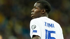 Kurt Zouma avec l'équipe de France, à Kiev le 4 septembre 2021