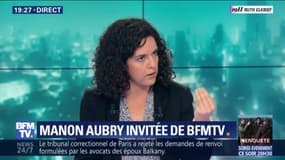 Pour Manon Aubry (LFI), il y a "une convergence sur certaines positions entre le RN et LaREM"