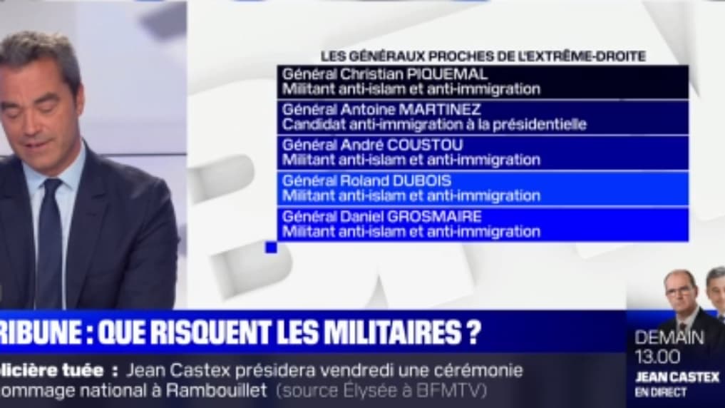 Des militaires proches de l'extrême droite parmi les signataires de la tribune Des militaires proches de l'extrême droite parmi les signataires de la tribune