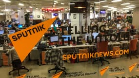 Les locaux du médias Sputnik, à Moscou, en 2018.