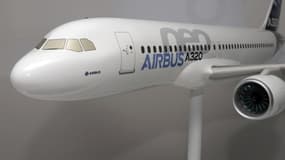 Une maquette de l'A320neo d'Airbus.