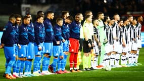 Les Marseillais avant leur match en Grèce contre le PAOK, le 14 avril 2022