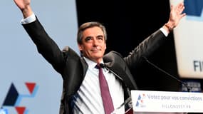 François Fillon lors d'un meeting à Paris, le 18 novembre 2016.