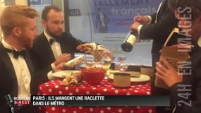 Paris: ils mangent une raclette dans le métro