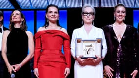 Camille Cottin, Juliette Binoche, Meryl Streep et Greta Gerwig lors de la cérémonie d'ouverture du Festival de Cannes 2024