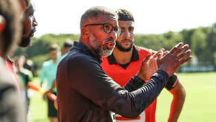 Habib Beye lors du match de préparation entre Rennes et Saint-Brieuc (1-1), le 10 juillet 2025