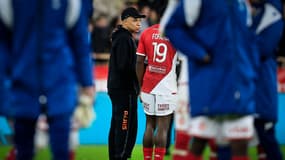 Kylian Mbappé en discussion avec Youssouf Fofana après Monaco-PSG, 1er mars 2024