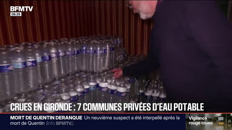 "On a prévu 800 packs d'eau aujourd'hui": sept communes privées d'eau potable à cause des crues en Gironde