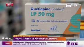 Une nouvelle alerte de pénurie de quétiapine 