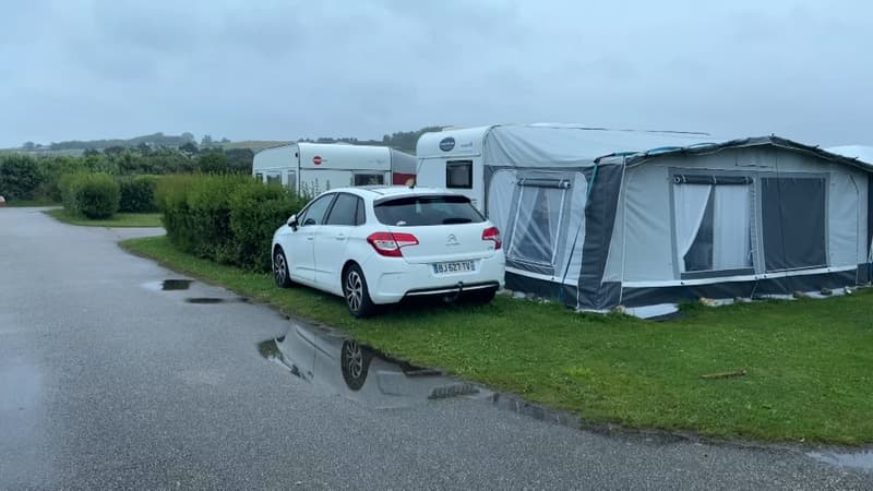 Un camping de Normandie sous la pluie en juillet 2023