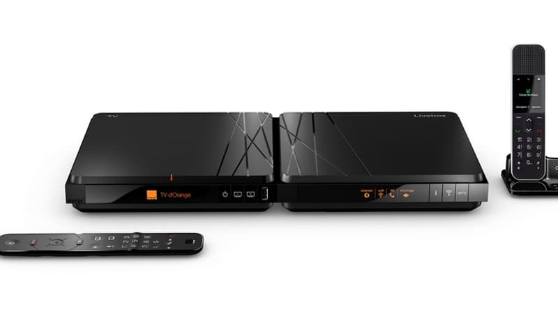 La nouvelle Livebox d'Orange avec ses accessoires. La nouvelle Livebox d'Orange avec ses accessoires.